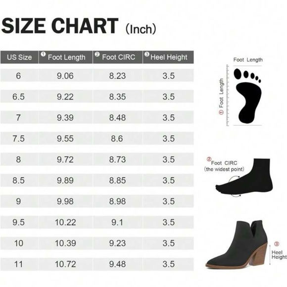 Kathemoi Women's Ankle Chunky Stacked Heel Slip On Pointed Toe Boots Size 5.5 - Picture 13 of 13